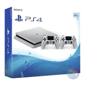 Sony PlayStation 4 Slim Console, 500GB Silver (With 2 Silver Pads), Boxed