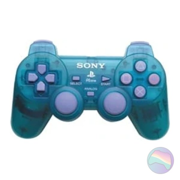 Official Dual Shock Controller, Clear Emerald Green for Sony PlayStation 1