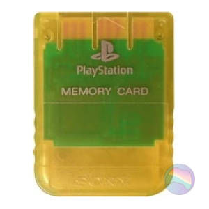 Official Memory Card, Lemon Yellow for Sony PlayStation 1