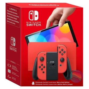 0454964NS64V3MR01_l Nintendo Switch Console, 64GB OLED Mario Red + Red Joy-Con, Boxed